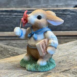 1998 Enesco My Blushing Bunnies Harvey Hare "Come Fly With Me" Sailor Figurine